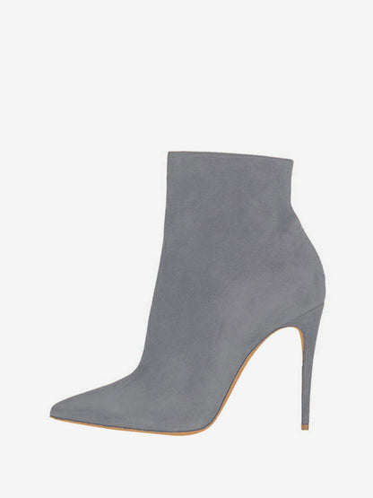 Pointed-Toe Stiletto Ankle Boots in Black – photo 6