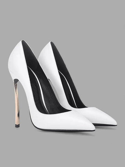 Pointed-Toe Stiletto Court Shoes in White – photo 5