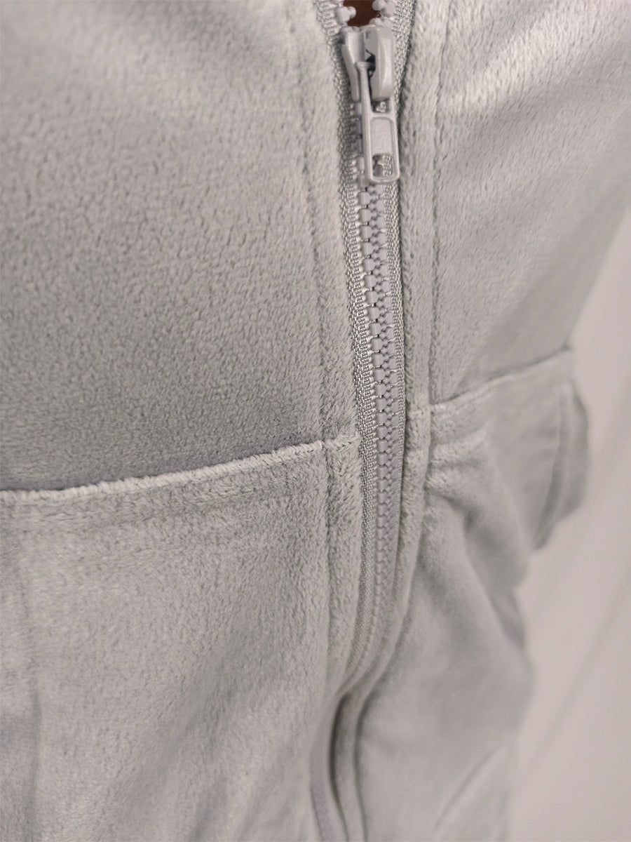 Zip-Up Two-Piece Set with Hood in Grey – photo 4