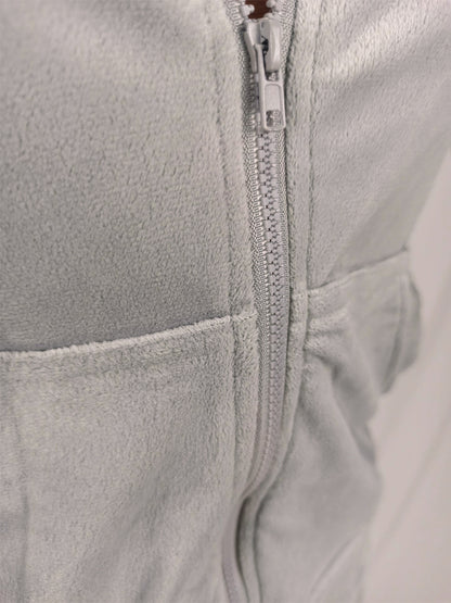 Zip-Up Two-Piece Set with Hood in Grey – photo 4