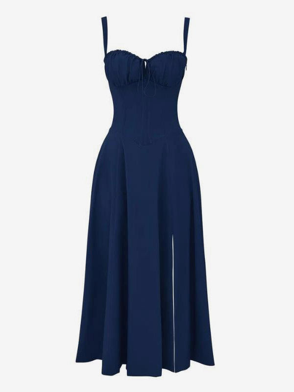 Sleeveless Midi Dress with Side Split in Red – photo 10